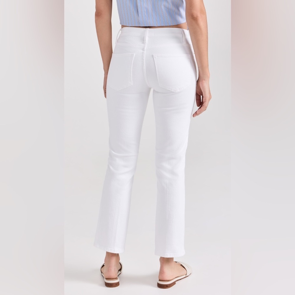 FRAME Le High Straight Blanc White Jeans Cropped Clean Minimal Resort Coastal 27 - Picture 2 of 16